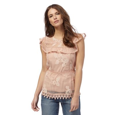 Pale pink lace top